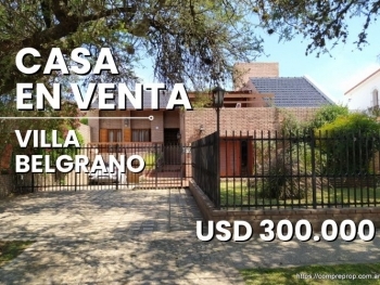 CASA EN VENTA 3 DORMITORIOS VILLA BELGRANO APTO BANCOR